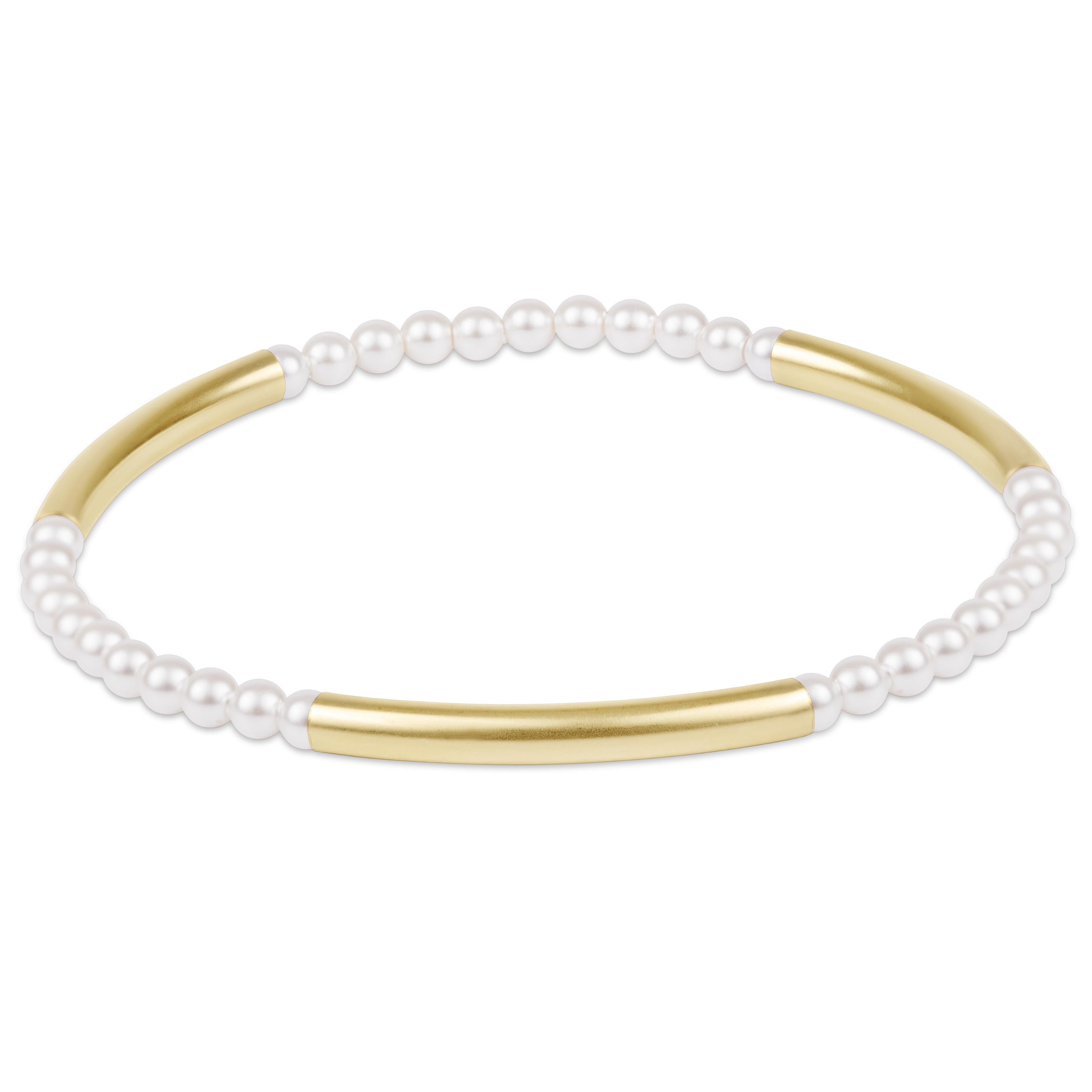 Bliss Bar Pattern Pearl 3mm Bracelet