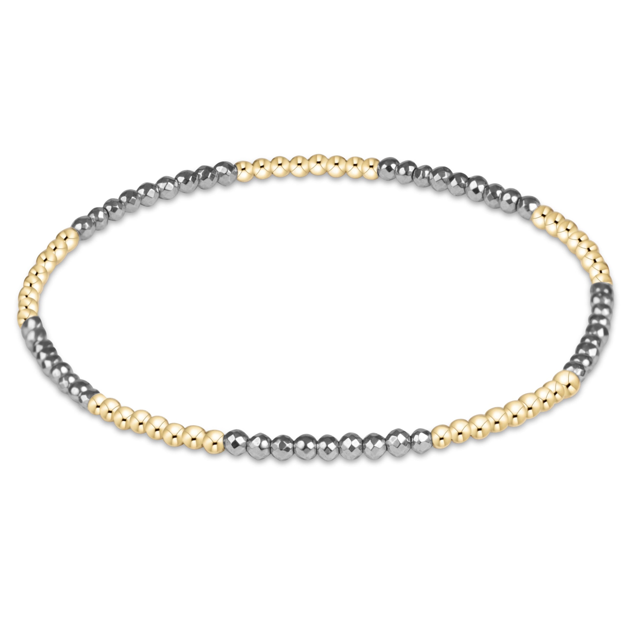 Blissful Silver Faceted Hematite 2mm Bracelet