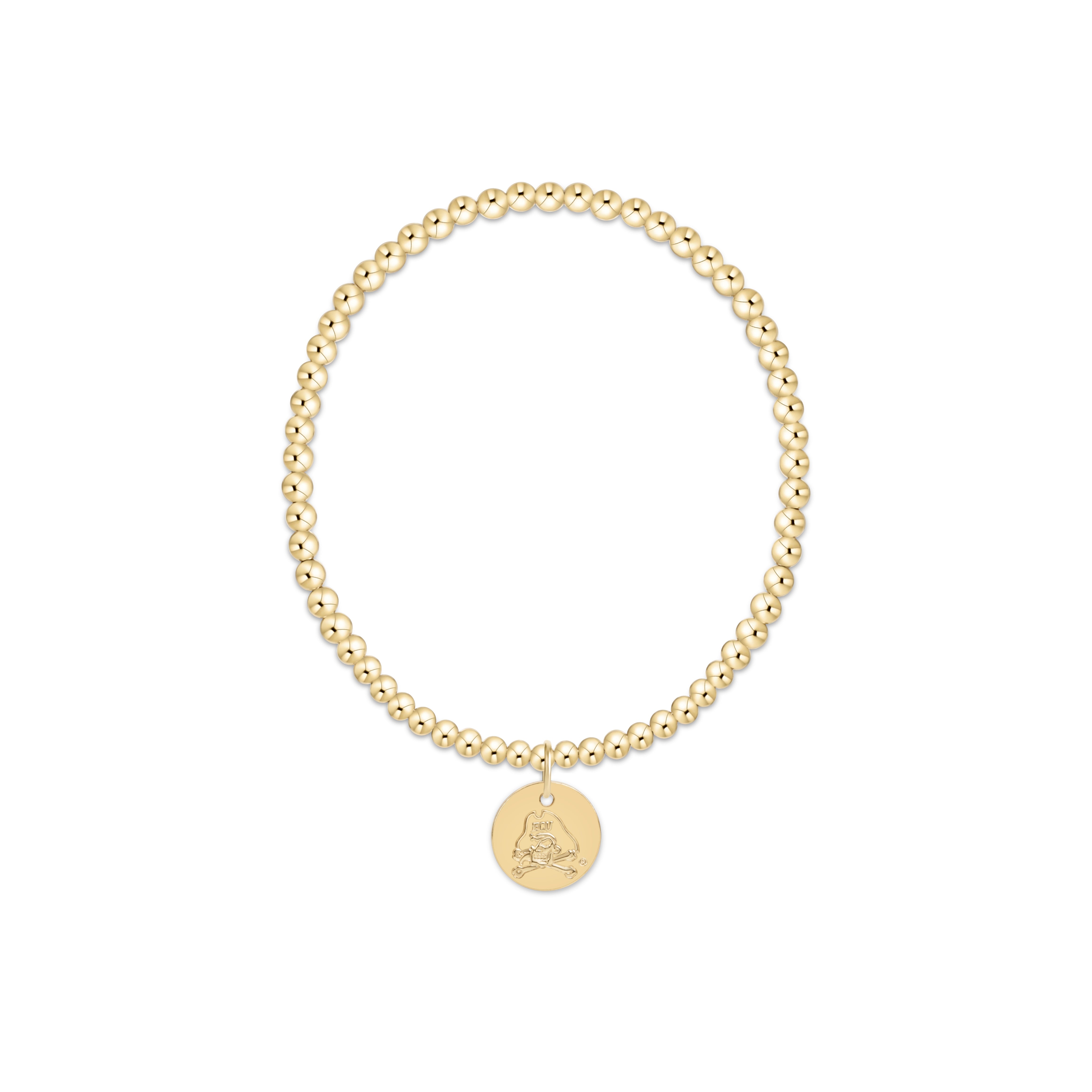 eCOLLEGIATE Classic Gold 3mm Bracelet - East Carolina University Disc