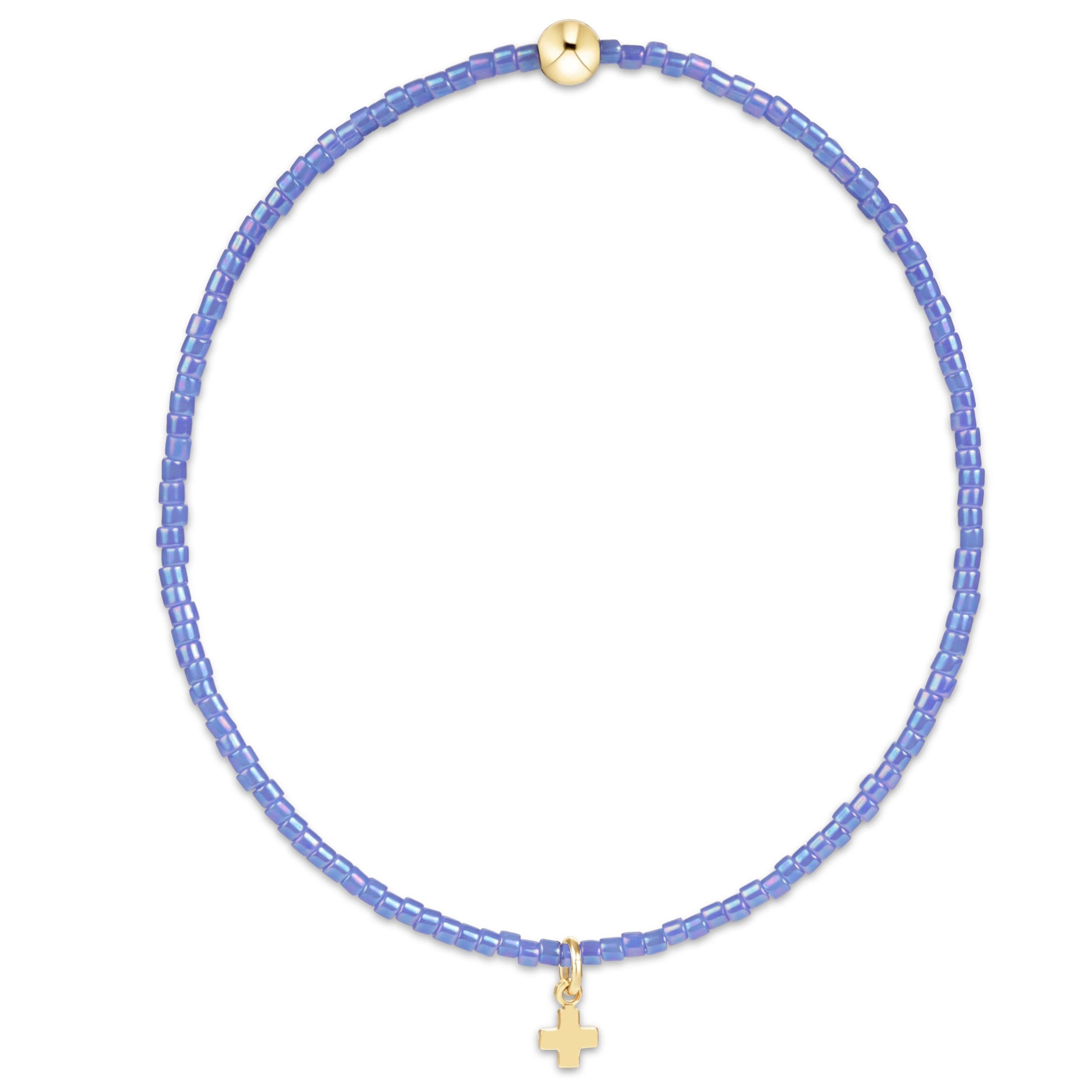 Hope Classic Bright Blue Bracelet - Signature Cross Small Gold Charm