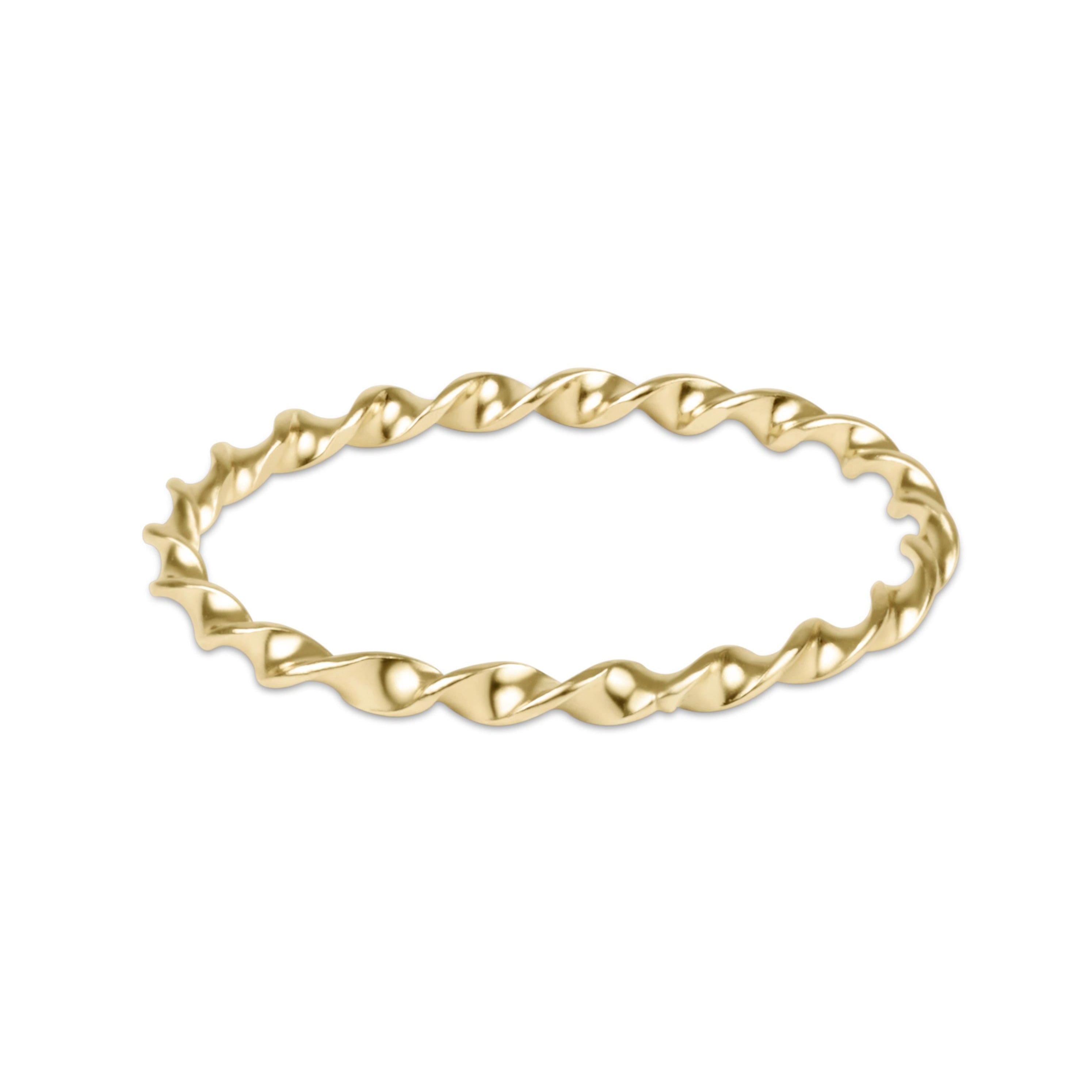 Classic Gold Twisted Thin Band Ring