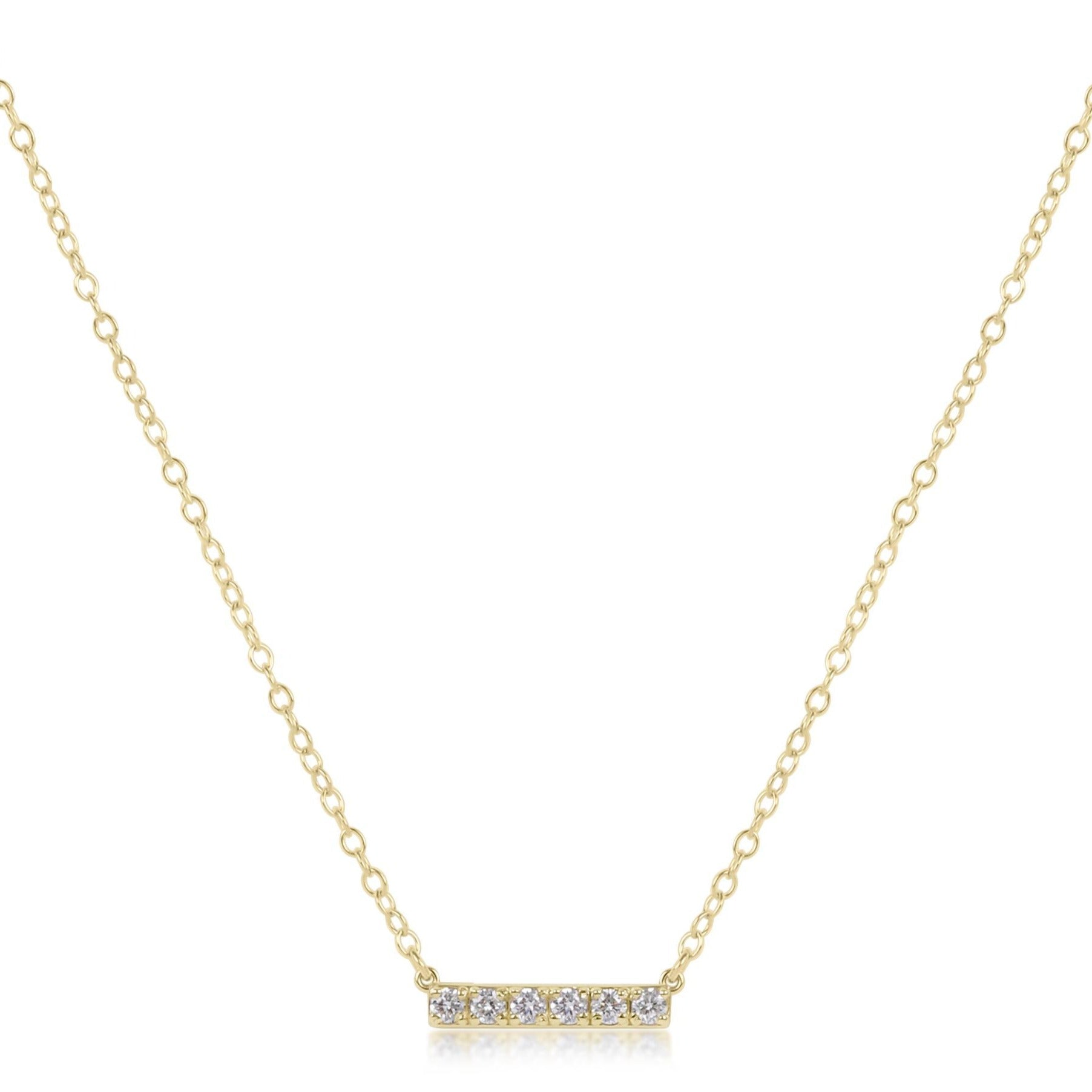 14kt Gold and Diamond Significance Bar Necklace - Six