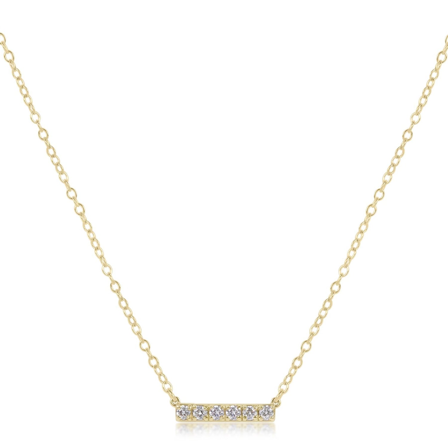 14kt Gold and Diamond Significance Bar Necklace - Six