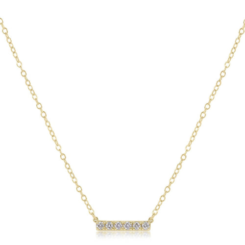 14kt Gold and Diamond Significance Bar Necklace - Six