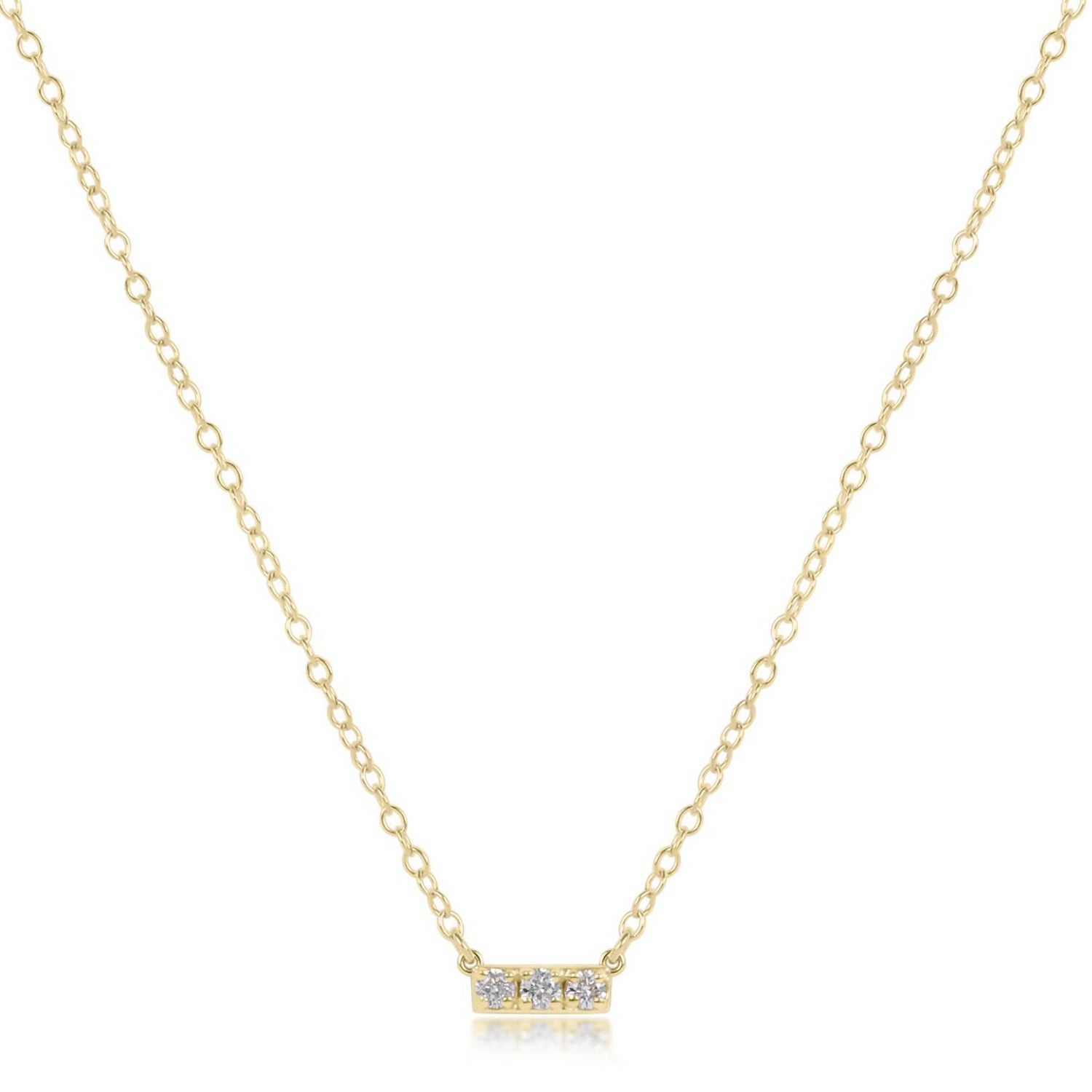 14kt Gold and Diamond Significance Bar Necklace - Three