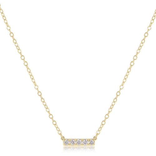 14kt Gold and Diamond Significance Bar Necklace - Five