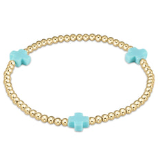 enewton Extends - Signature Cross Gold Pattern 3mm Bead Bracelet