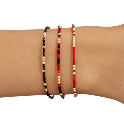 "Down, Set, Hut" Gameday Stack of 3 - Bright Red-Onyx
