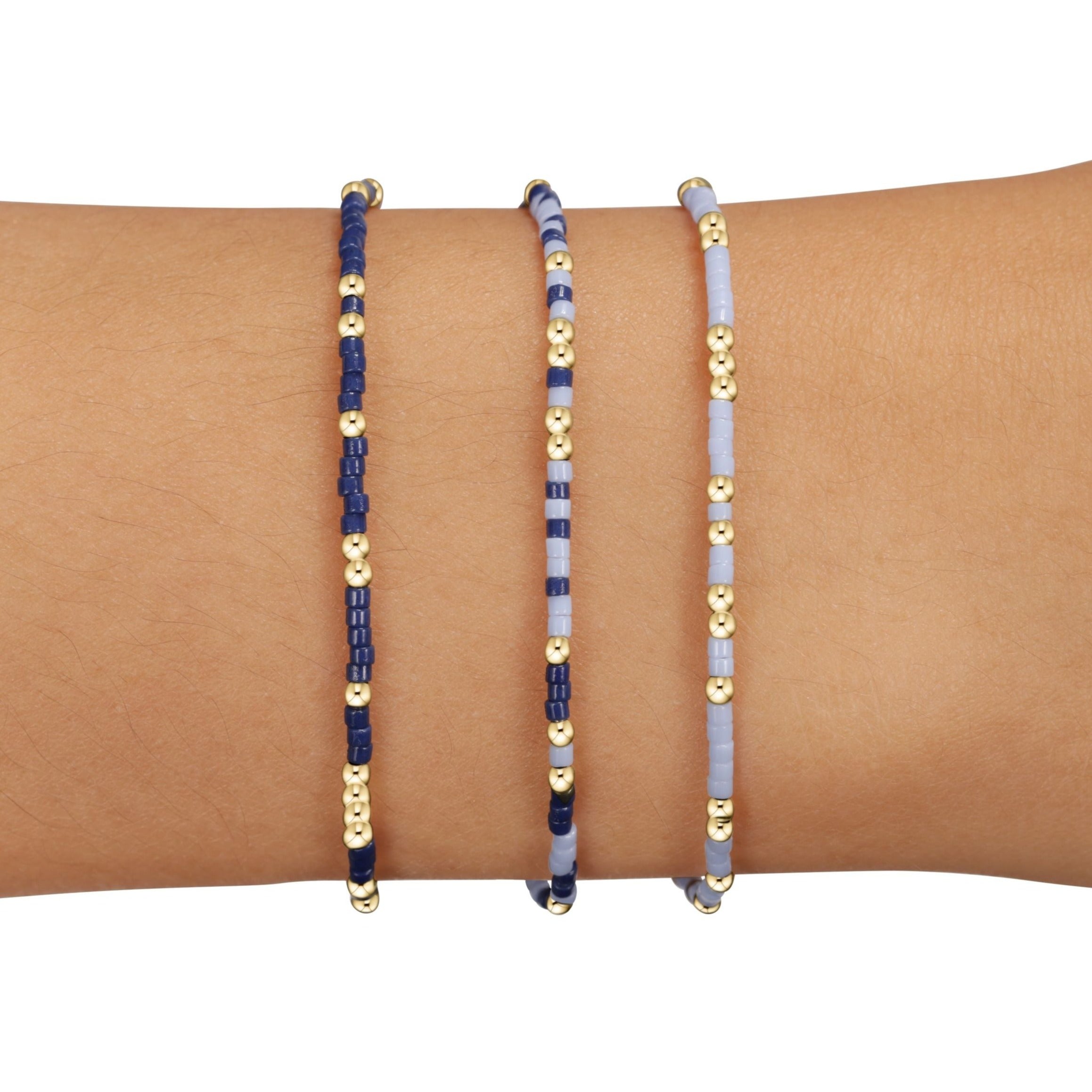 "Down, Set, Hut" Gameday Stack of 3 - Light Blue-Navy