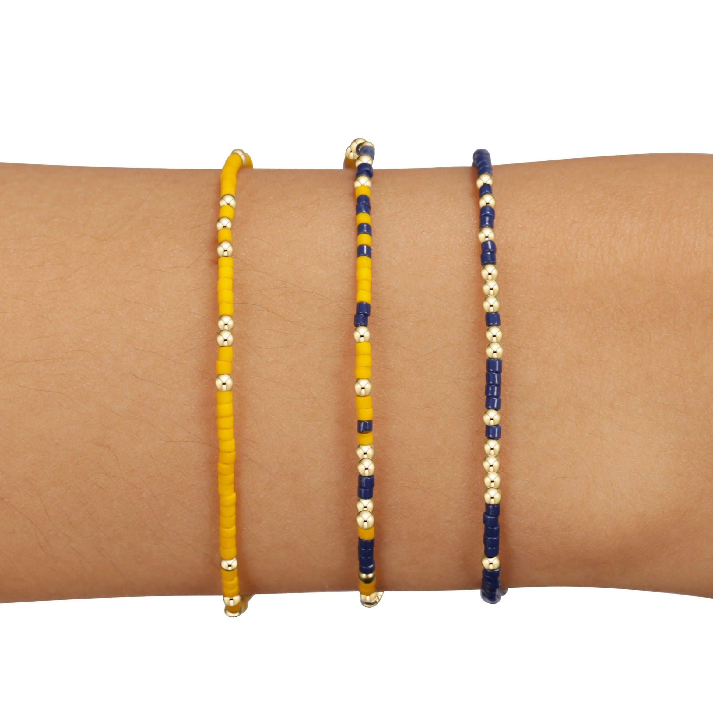 "Down, Set, Hut" Gameday Stack of 3 - Golden Yellow-Navy