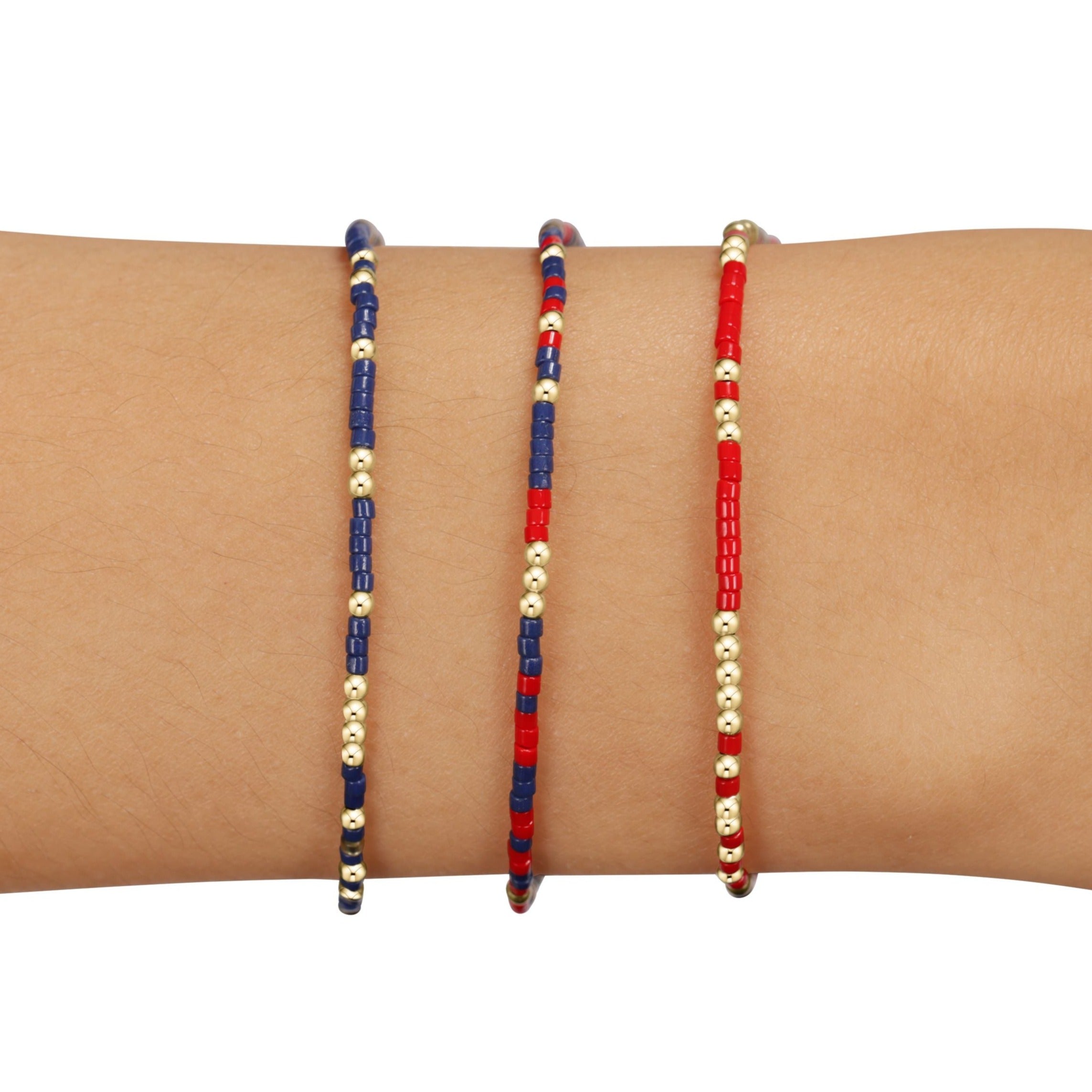 "Down, Set, Hut" Gameday Stack of 3 - Navy-Bright Red