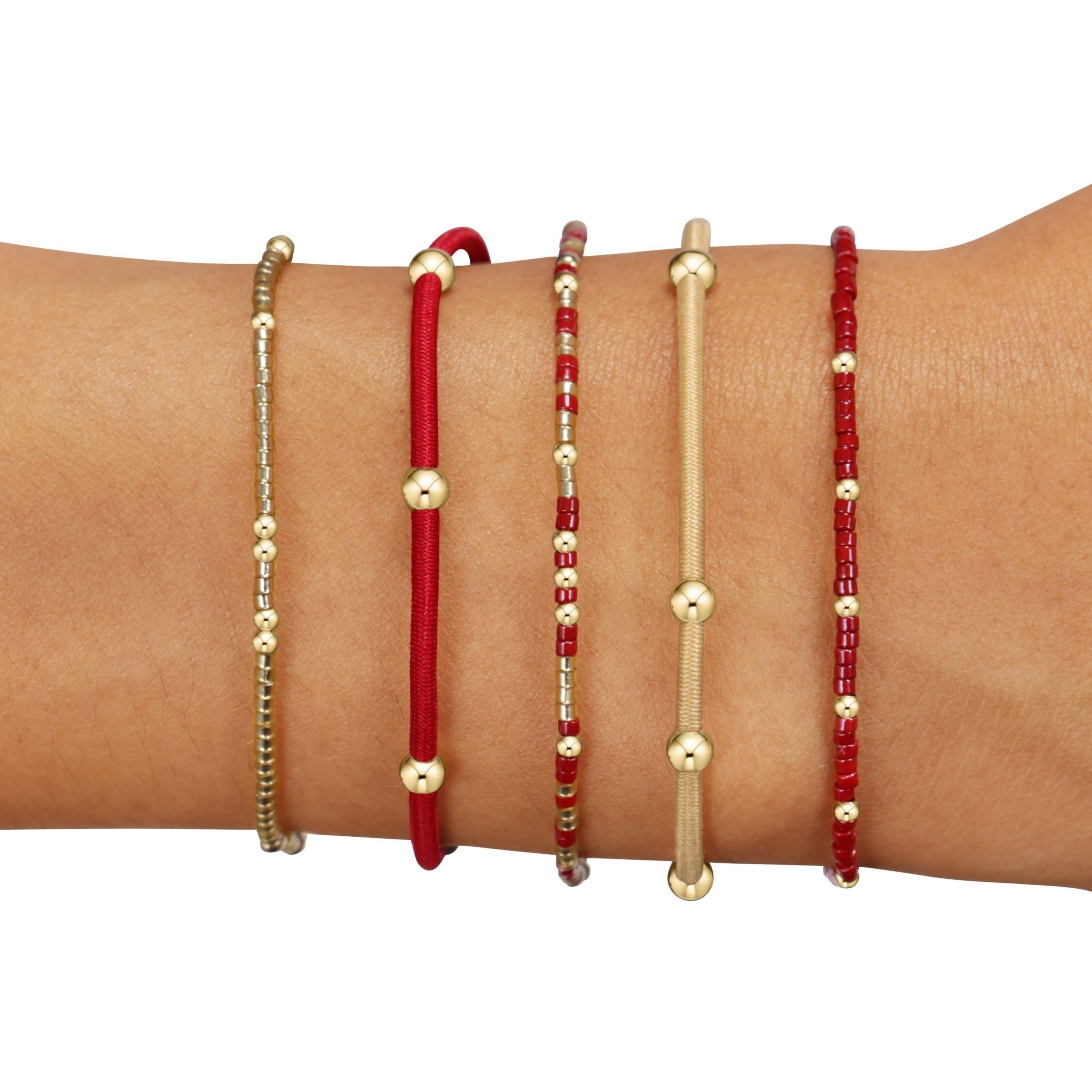 Red Zone Gameday Stack of 5 - Gold Luster-Wine