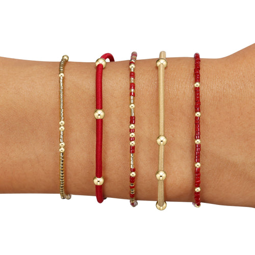 Red Zone Gameday Stack of 5 - Gold Luster-Wine