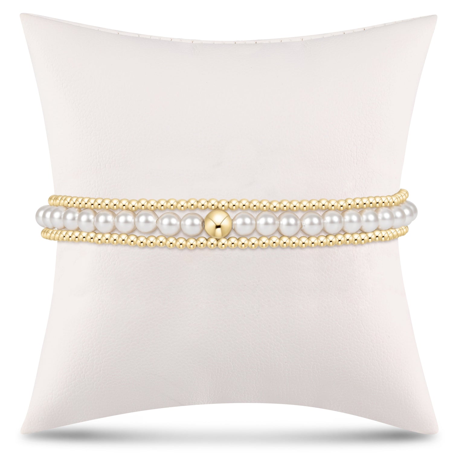 simply classic pearl stack - 4mm - stack of 3