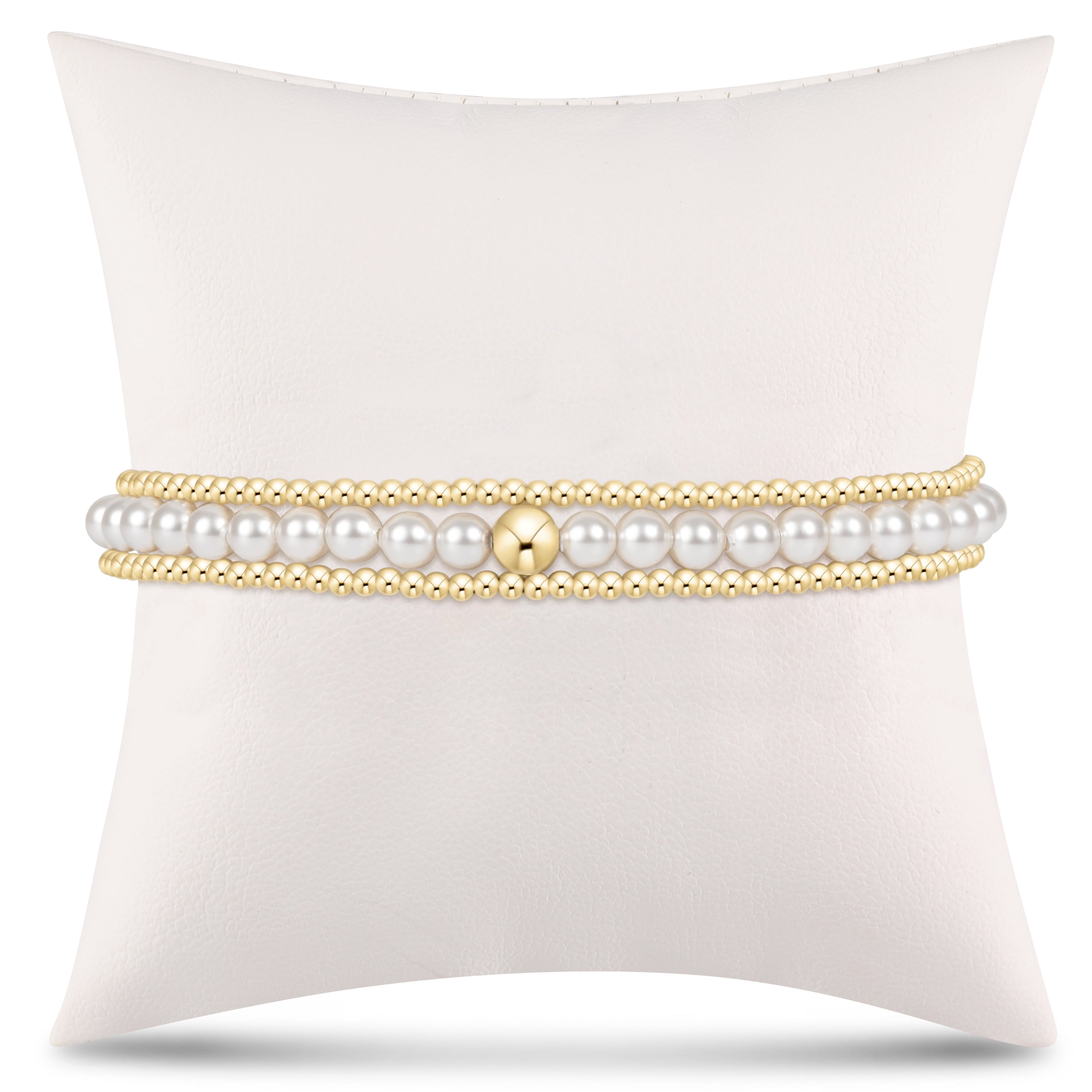 simply classic pearl stack - 4mm - stack of 3