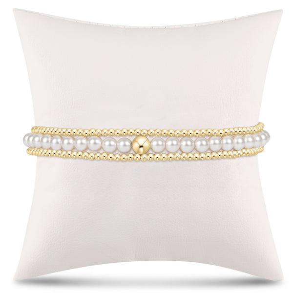 simply classic pearl stack - 4mm - stack of 3