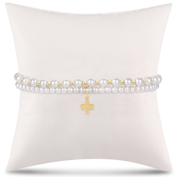 grateful for you gift stack - pearl signature cross charm | enewton