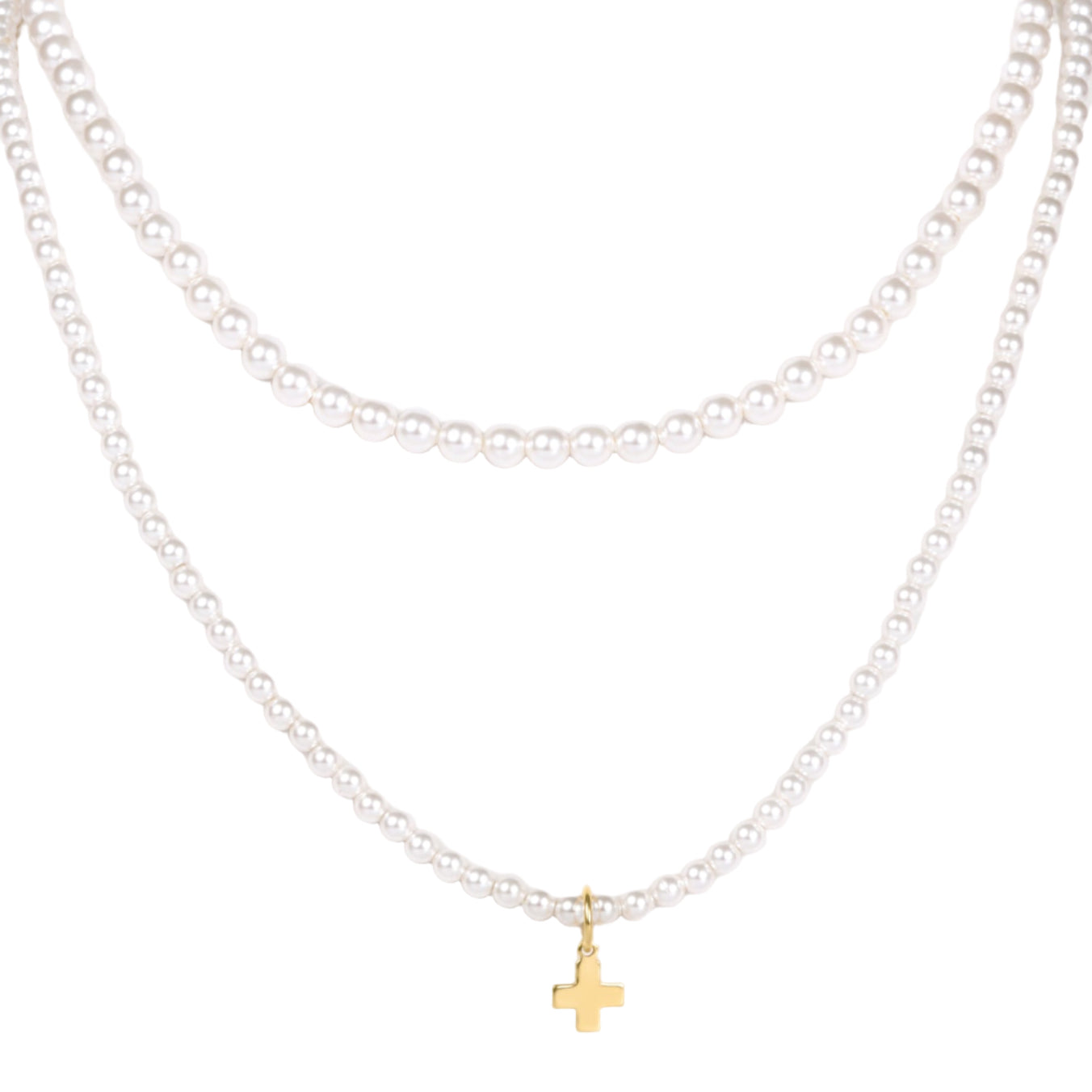 layers with meaning - pearl signature cross charm