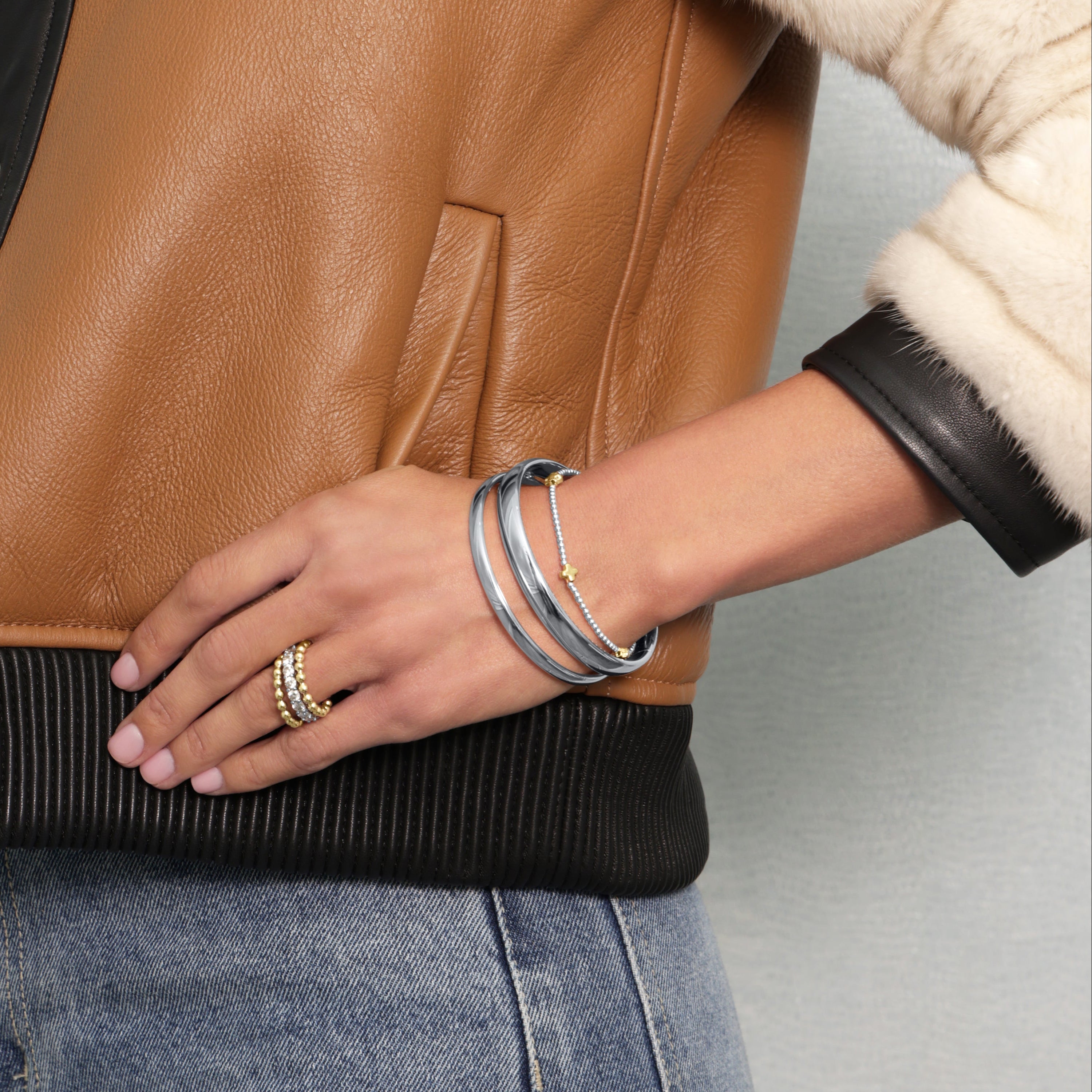 cherish sterling bangle bracelet small