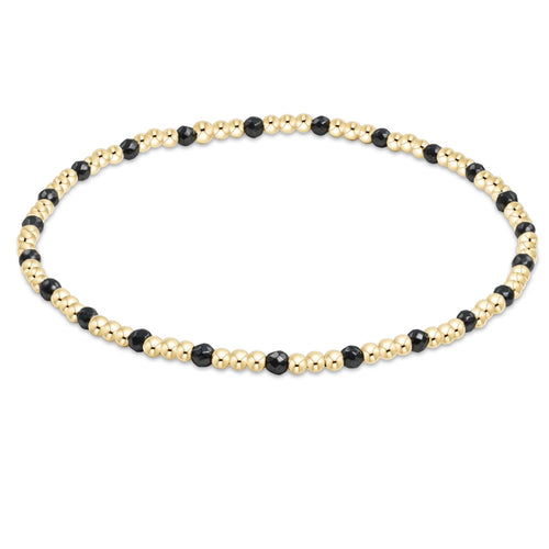 Gemstone Gold Sincerity Pattern 2mm Bead Bracelet - Faceted Hematite