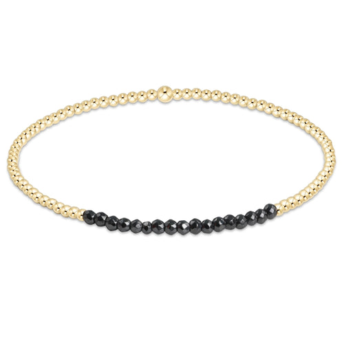 Gold Bliss 2mm Bead Bracelet - Faceted Hematite