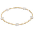 Signature Cross Small Gold Pattern 2mm Bead Bracelet