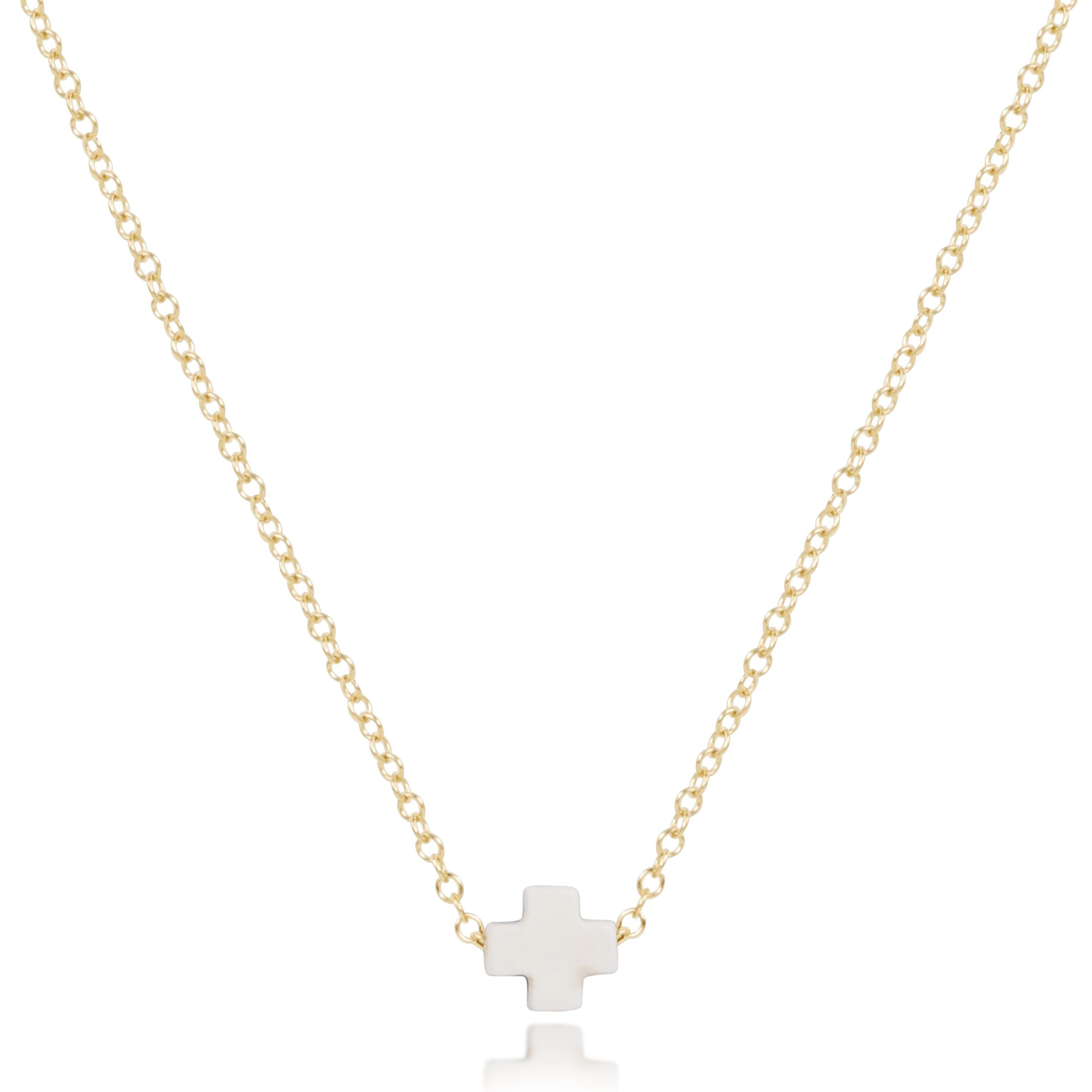 16" Necklace Gold - Signature Cross Small