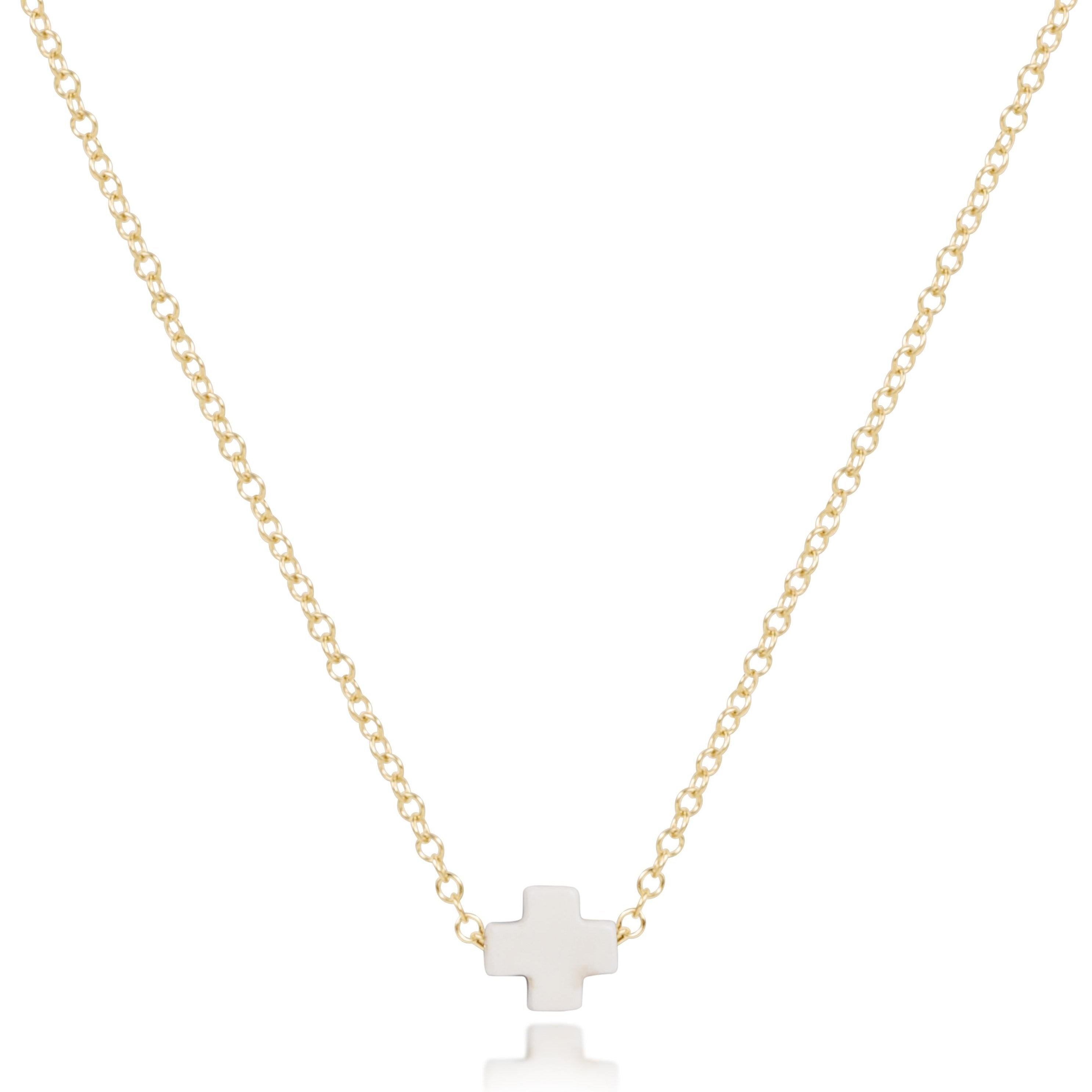 16" Necklace Gold - Signature Cross Small