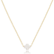 16" Necklace Gold - Signature Cross Small