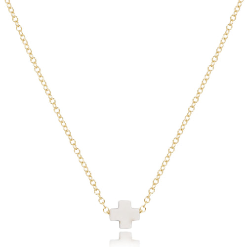 16" Necklace Gold - Signature Cross Small