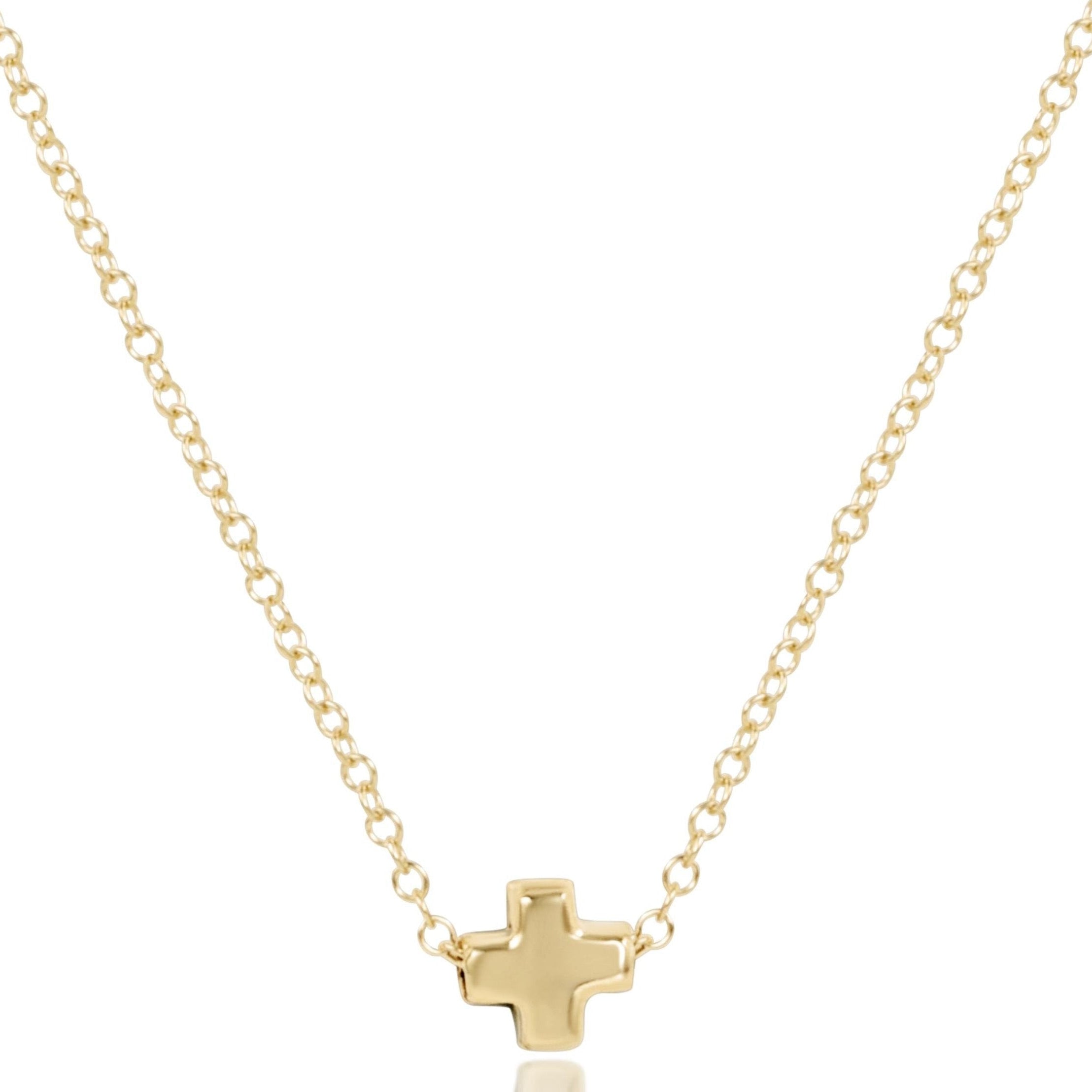 16" Necklace Gold - Signature Cross Small Gold