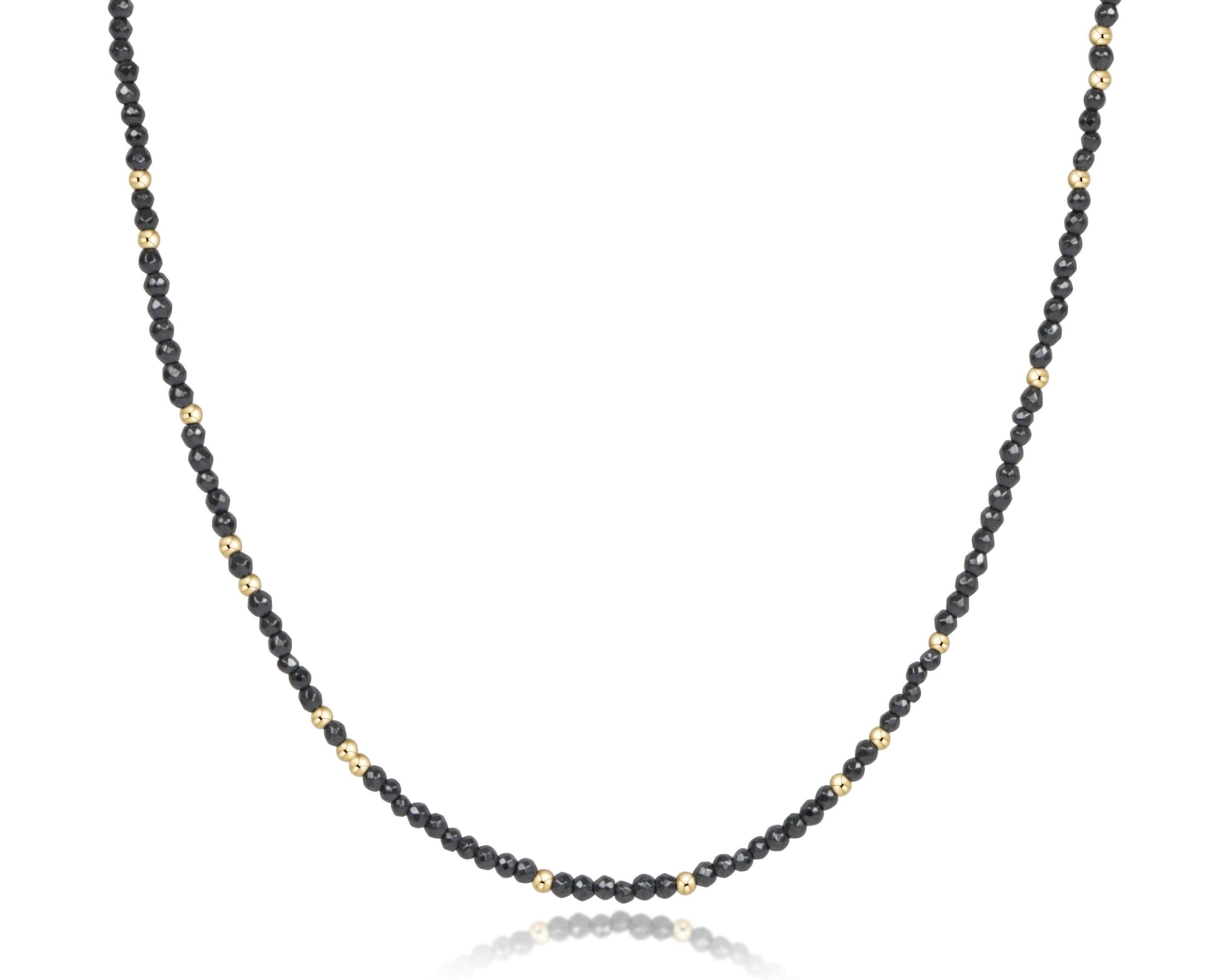 15" Choker Hope Unwritten Gemstone - Faceted Hematite