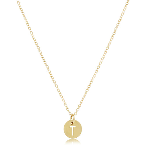 16" Necklace Gold - Respect Small Gold Disc