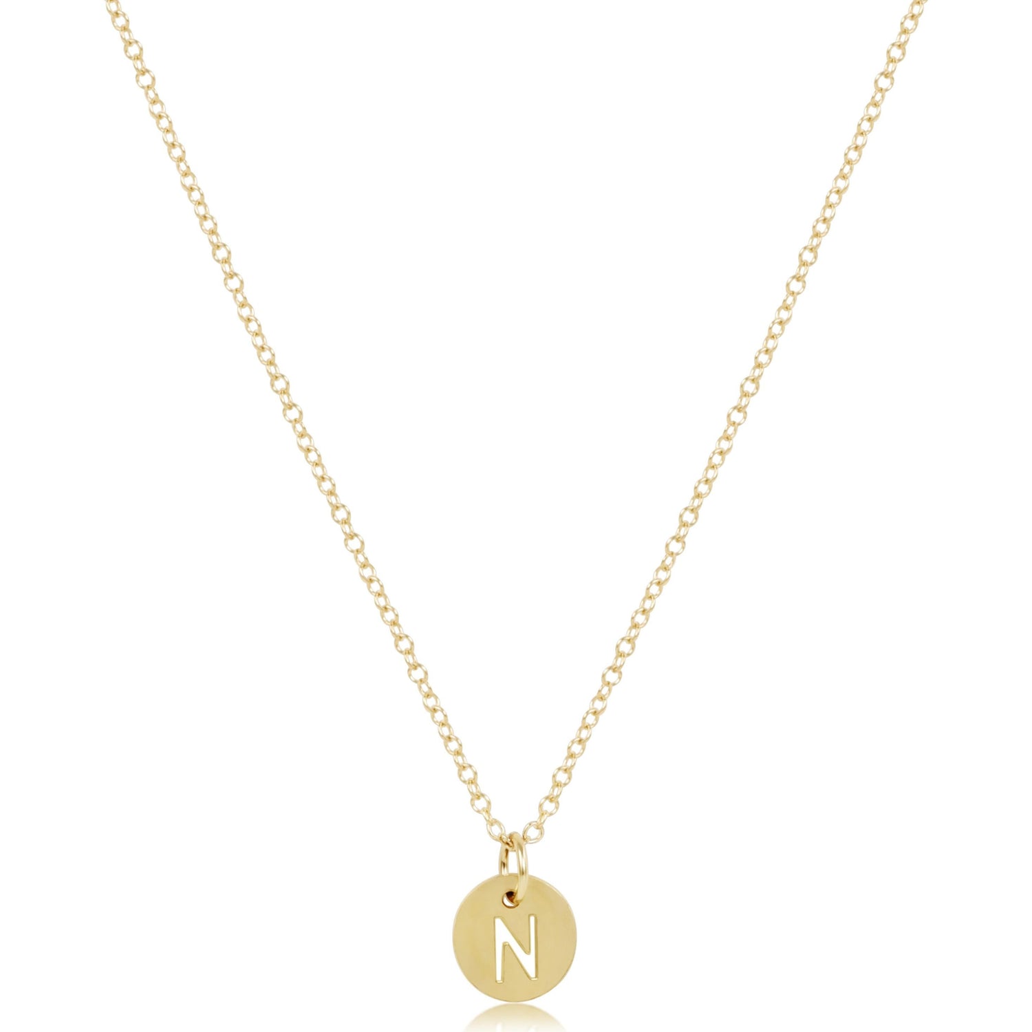 16" Necklace Gold - Respect Small Gold Disc