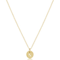 16" Necklace Gold - Respect Small Gold Disc