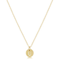 16" Necklace Gold - Respect Small Gold Disc