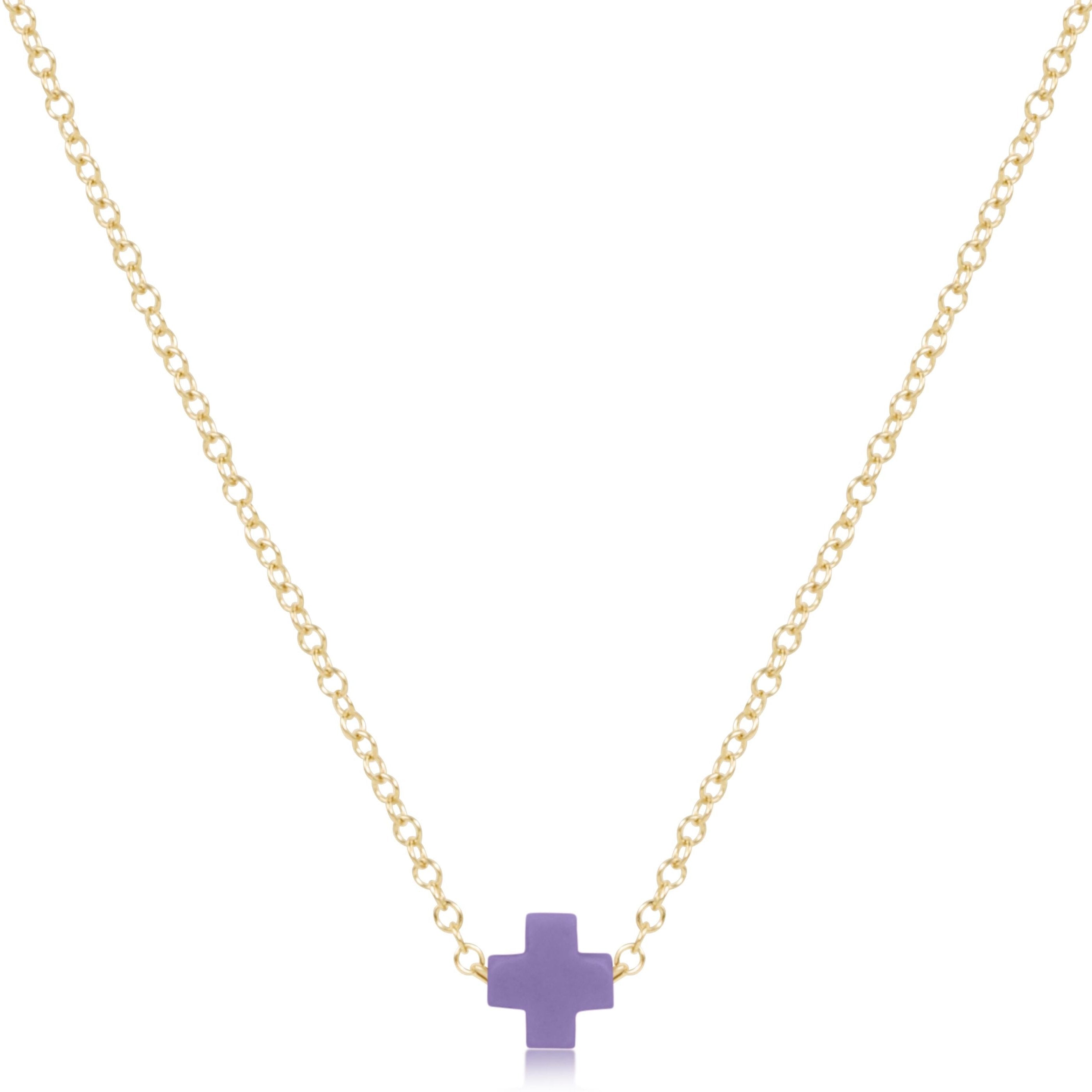 16" Necklace Gold - Signature Cross Small