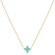 16" Necklace Gold - Signature Cross Small
