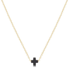 16" Necklace Gold - Signature Cross Small