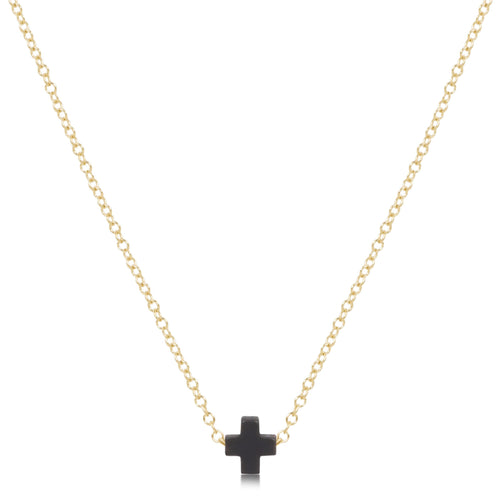 16" Necklace Gold - Signature Cross Small