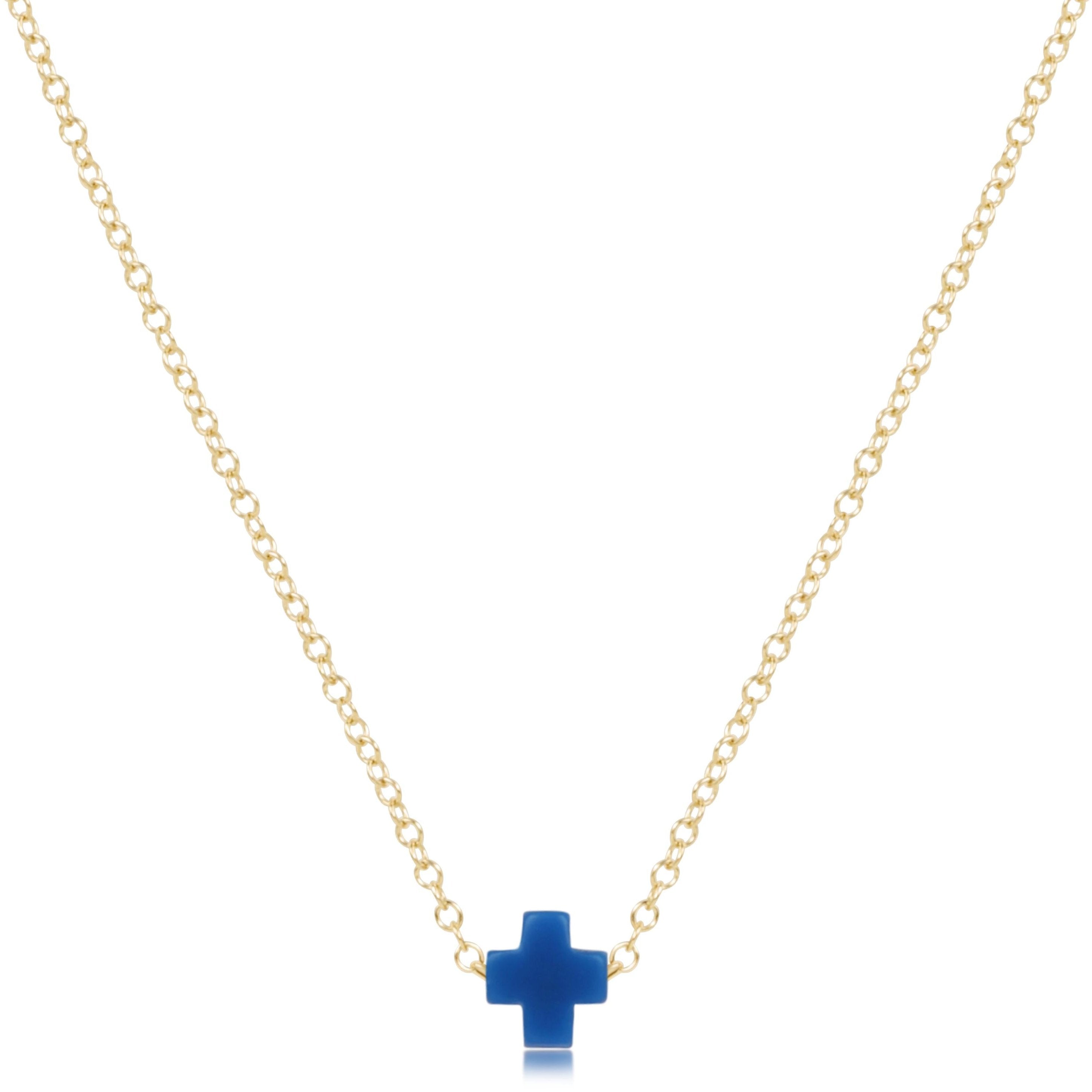 16" Necklace Gold - Signature Cross Small