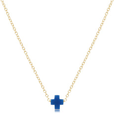 16" Necklace Gold - Signature Cross Small