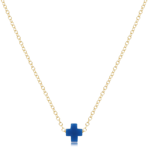 16" Necklace Gold - Signature Cross Small