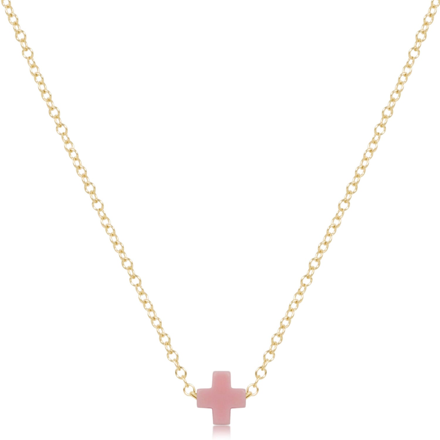 16" Necklace Gold - Signature Cross Small