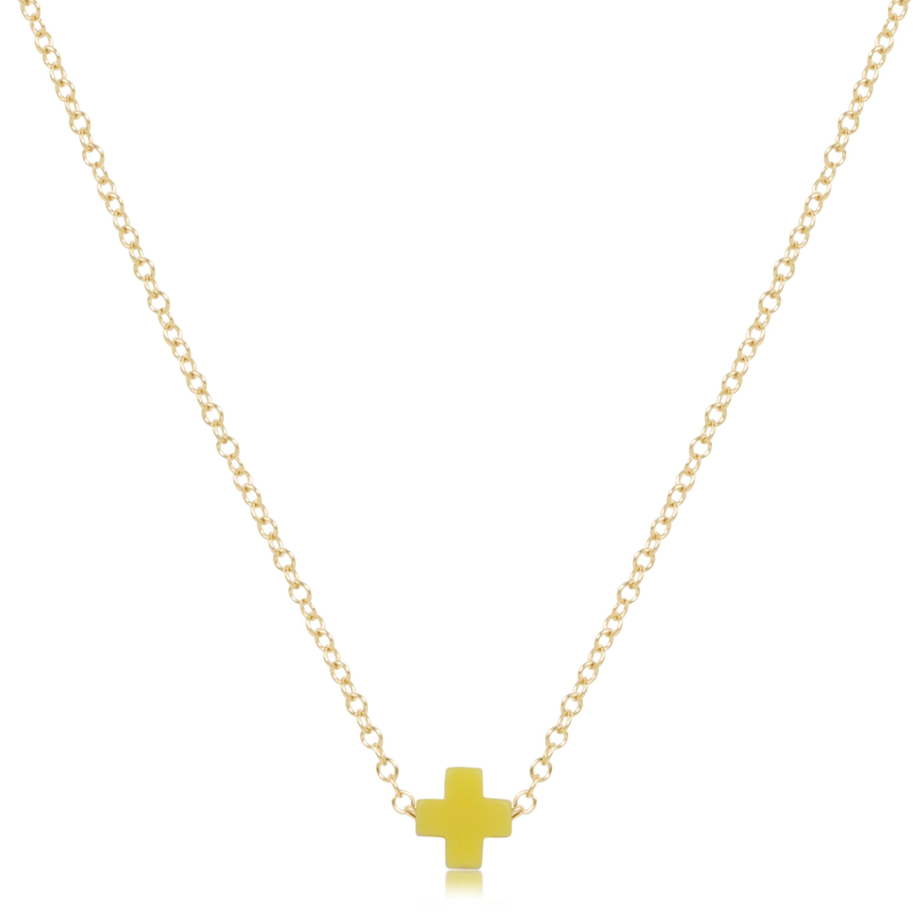 16" Necklace Gold - Signature Cross Small