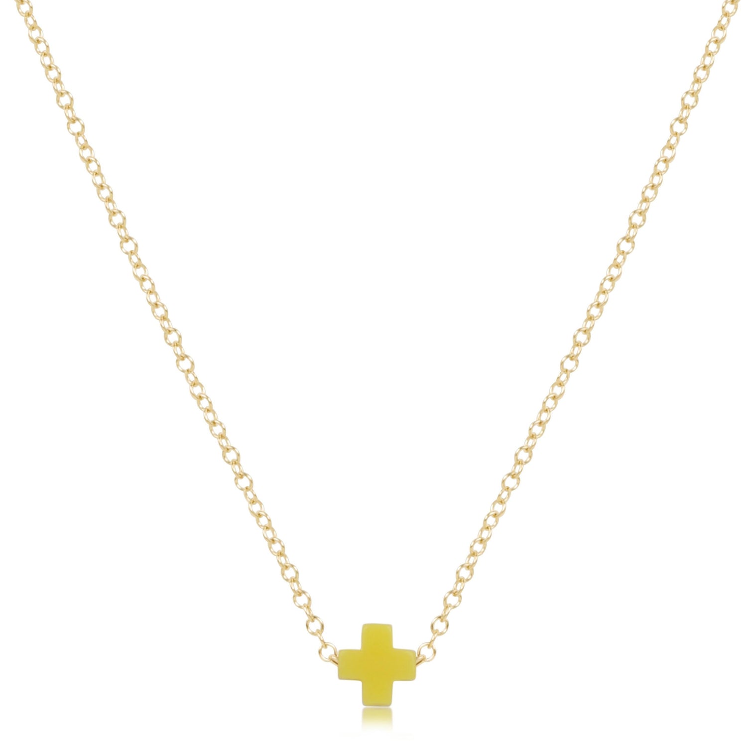 16" Necklace Gold - Signature Cross Small