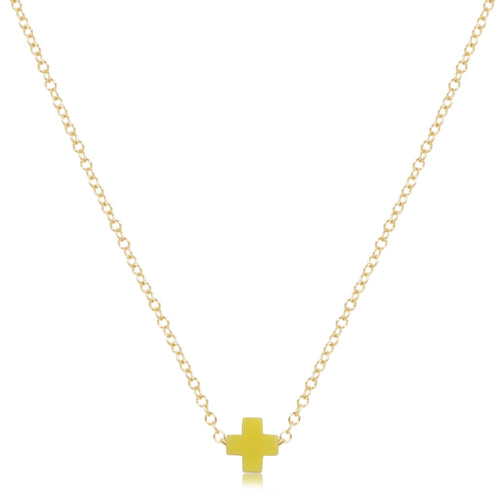 16" Necklace Gold - Signature Cross Small