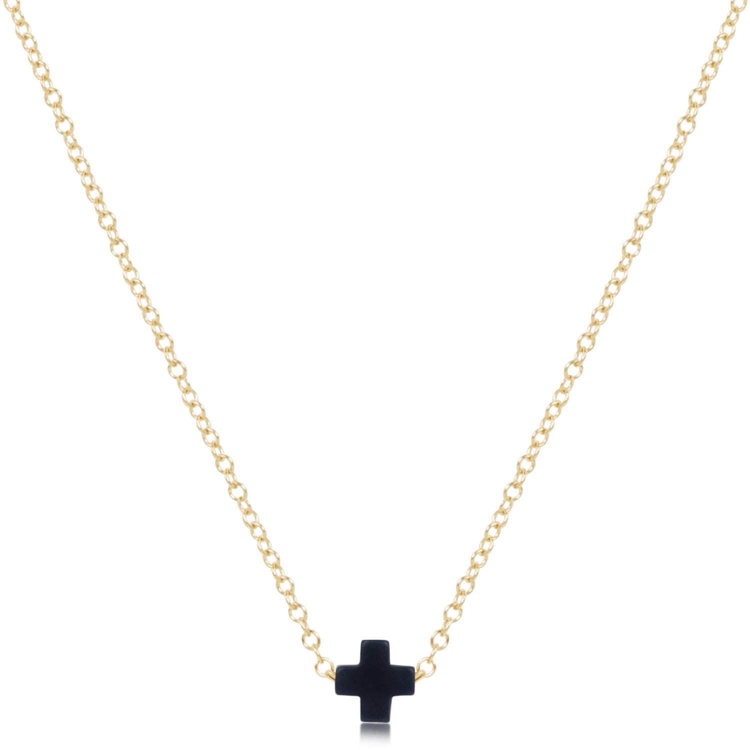 16" Necklace Gold - Signature Cross Small