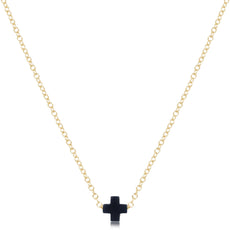16" Necklace Gold - Signature Cross Small