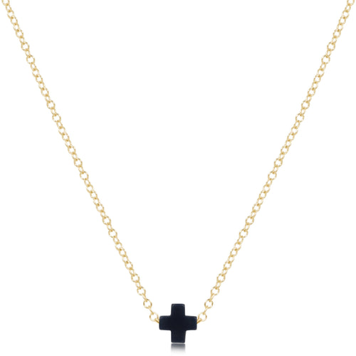 16" Necklace Gold - Signature Cross Small